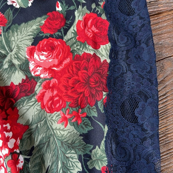 Valentino Intimo navey & red floral maxi slip dress & robe/duster EUC S/M - Picture 13 of 13